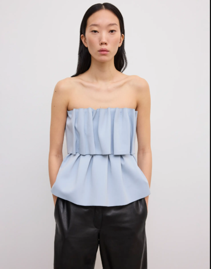 Dagmar SS26 - Sculpted tube top - Dove blue