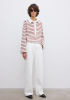 Dagmar SS26 - Striped rugby top - White Mahogny Red