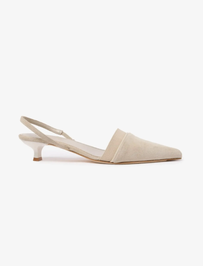 Dagmar SS26 - Suede slingback - Chalk beige
