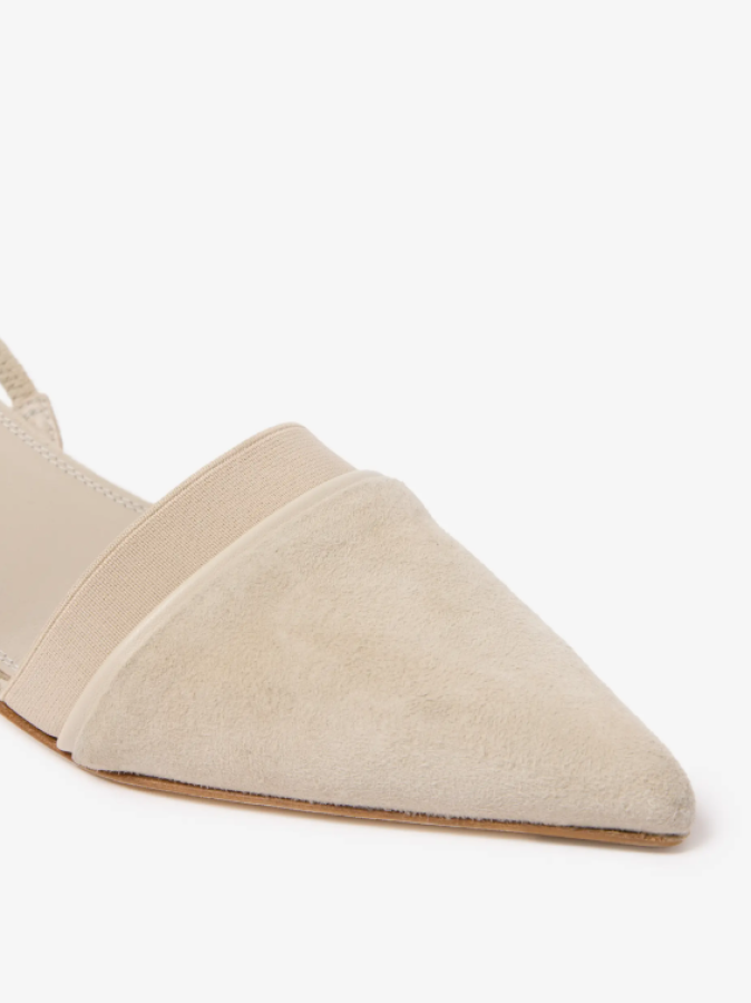 Dagmar SS26 - Suede slingback - Chalk beige