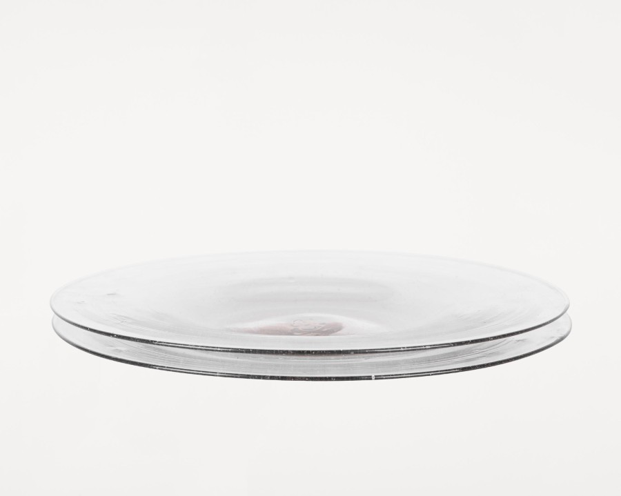 FRAMA - ISLE GLASS PLATE SET OF TWO | LIGHT SMOKE