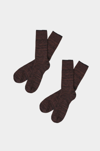 FUB AW24 - 2-Pack Melange Socks - dark navy/clay