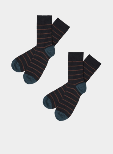 FUB AW24 - 2-Pack Thin Stripe Socks - dark navy