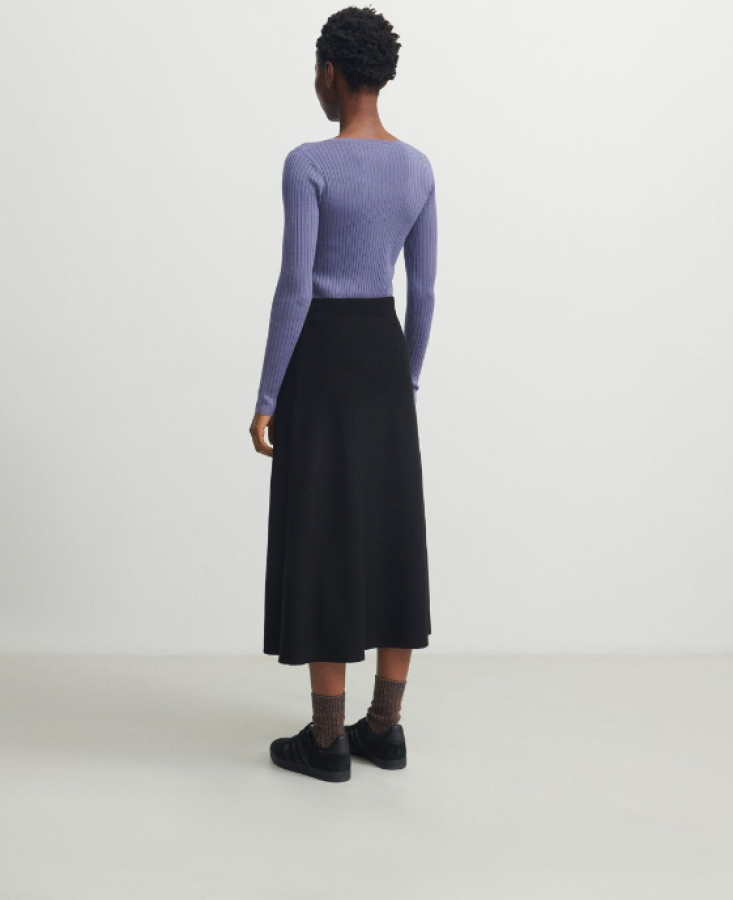 FUB AW24 - Rib Button Blouse - Dusty Violet