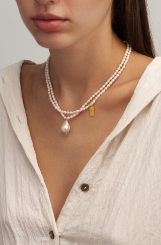 HERMINA ATHENS - Galini Baroque Pearl Layered Necklace