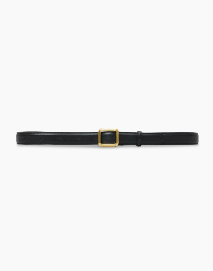 LIE STUDIO - The Georgia Wide Belt - Gold Solid Black