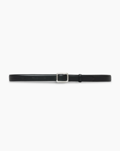 LIE STUDIO - The Georgia Wide Belt - Silver Solid Black