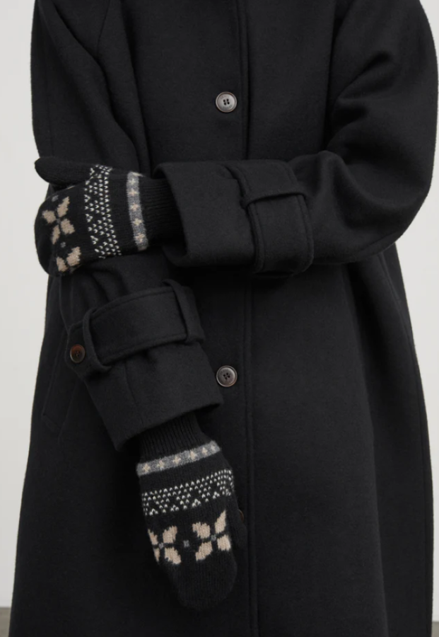 Skall Studio AW24 - Elin mittens - Black/Grey jacquard