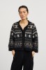 Skall Studio AW24 - Leonora cardigan - Black/Grey jacquard